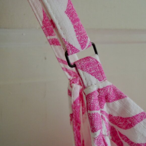 GAP Pink & White Leaf Print V Neck Sun Dress Pink Palm M - Picture 8 of 10